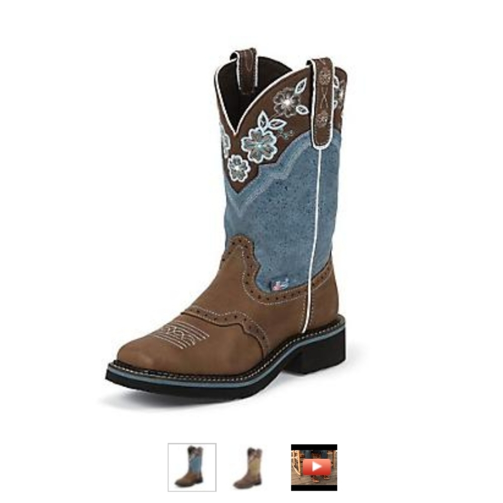 IN SEARCH OF Justin "Starlina" floral boots size 7